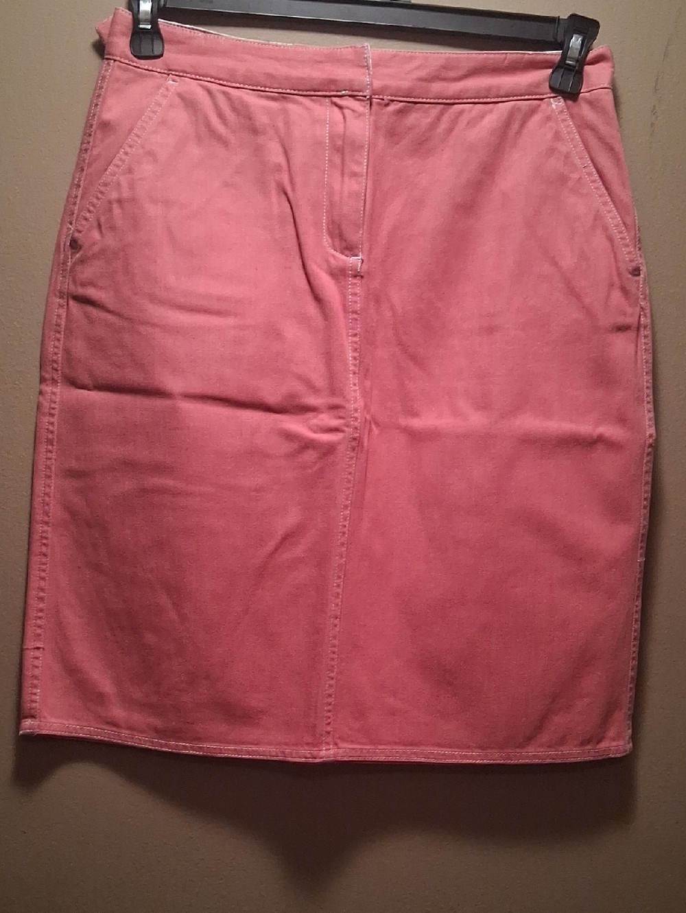 Lands End Women’s Pink Knee-Length Cotton Skirt Size 4